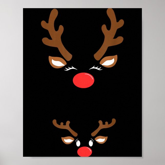 Funny Christmas Pregnancy Reindeer Pregnancy Annou Poster (Front)