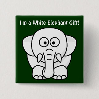 Funny Christmas Present: Real White Elephant Gift! 15 Cm Square Badge