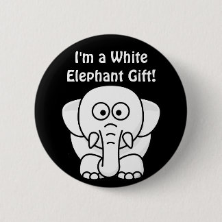 Funny Christmas Present: Real White Elephant Gift! 6 Cm Round Badge