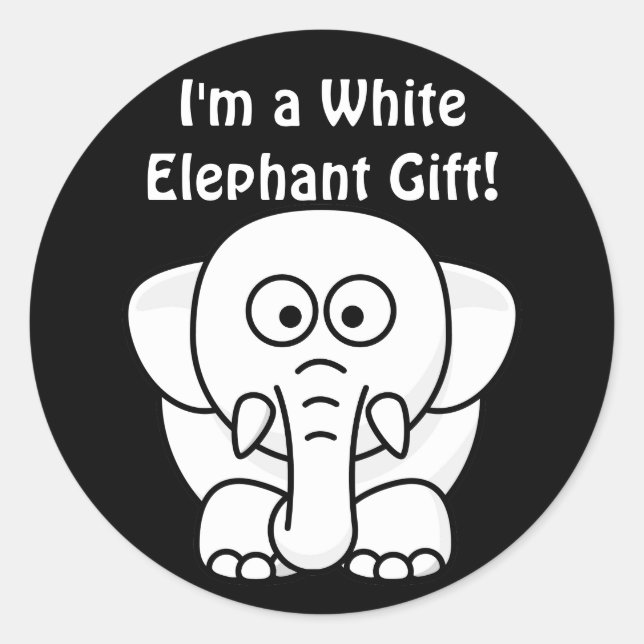 Funny Christmas Present: Real White Elephant Gift! Classic Round Sticker (Front)