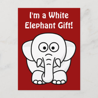 Funny Christmas Present: Real White Elephant Gift! Holiday Postcard