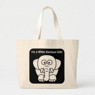 Funny Christmas Present: Real White Elephant Gift! Large Tote Bag