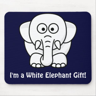 Funny Christmas Present: Real White Elephant Gift! Mouse Mat