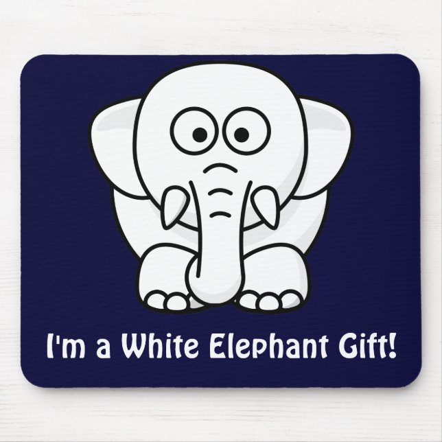 Funny Christmas Present: Real White Elephant Gift! Mouse Mat (Front)