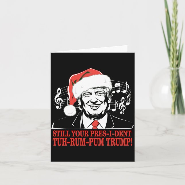 Funny Christmas President Trump Pajamas Ugly Xmas  Card (Front)