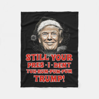 Funny Christmas President Trump Pyjamas Ugly Chris Fleece Blanket