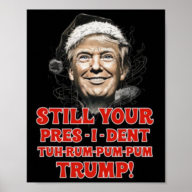 Funny Christmas President Trump Pyjamas Ugly Chris Poster (Front)