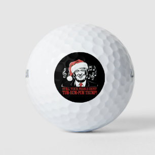 Funny Christmas President Trump Pyjamas Ugly Xmas Golf Balls