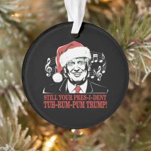 Funny Christmas President Trump Pyjamas Ugly Xmas Ornament