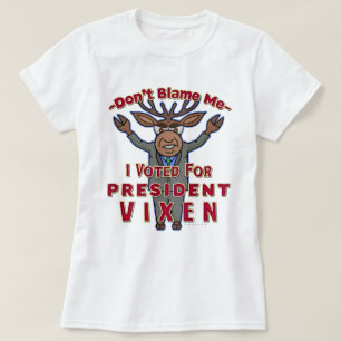 Funny Christmas President Vixen Reindeer Election T-Shirt