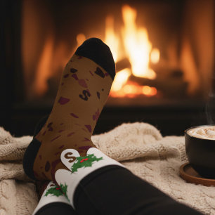 Funny Christmas Pudding Custom Holiday Socks