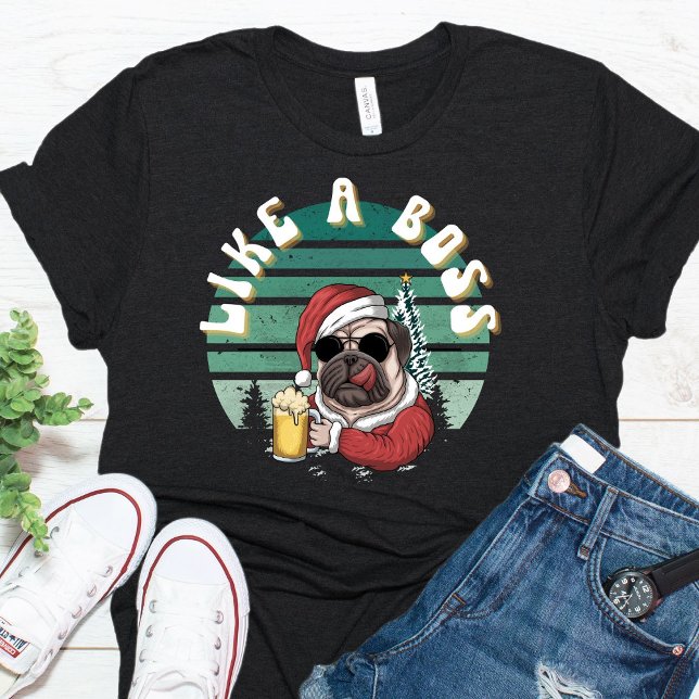 Funny Christmas Pug Dog T Shirt (Creator Uploaded)