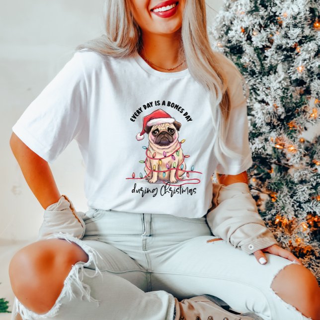 Funny Christmas Pug Women's T-Shirt (Creator Uploaded)