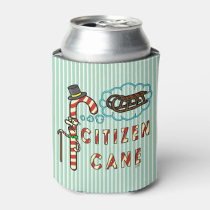 Funny Christmas Pun Citizen Cane Humour Holiday Can Cooler
