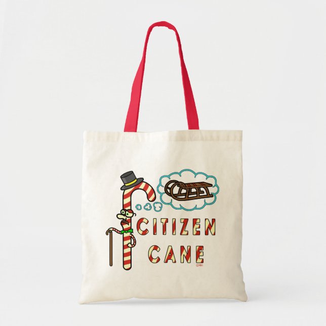 Funny Christmas Pun Citizen Cane Tote Bag (Front)