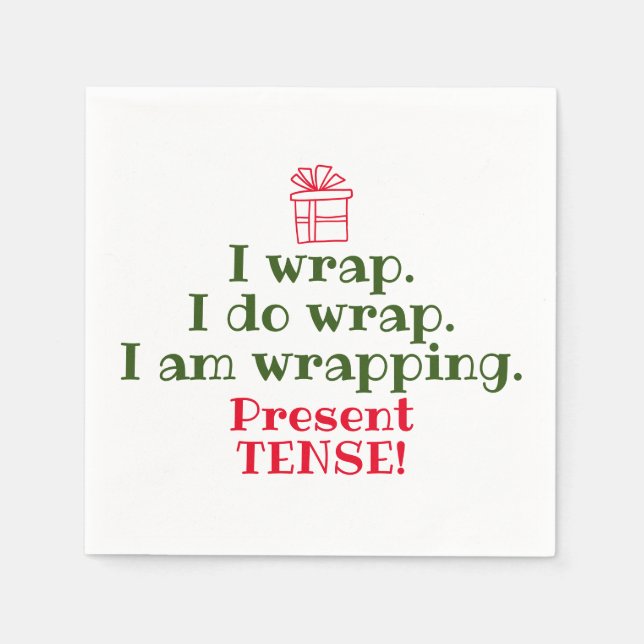 Funny Christmas Pun | Cute Holiday Grammar Napkin (Front)