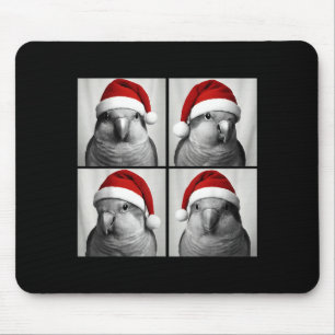 Funny Christmas Quaker Parrot Santa Photo Booth Mouse Mat