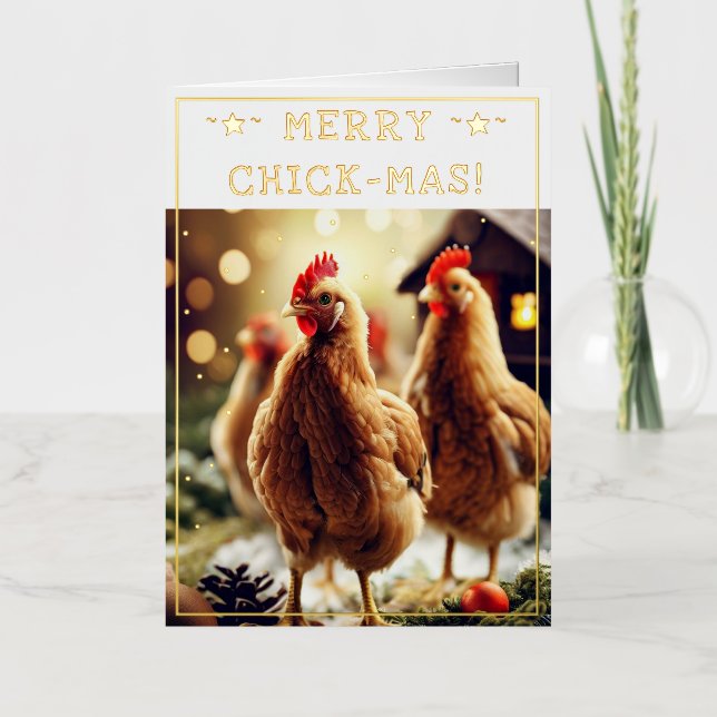 Funny Christmas Quote Cute Fun Chicks Photography Foil Holiday Card (Front)