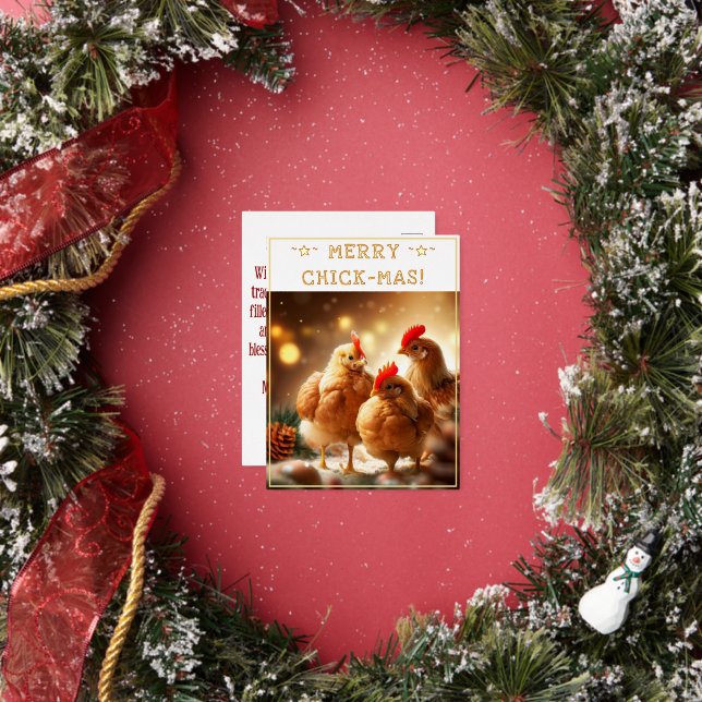 Funny Christmas Quote Cute Fun Chicks Photography Foil Holiday Postcard (Insitu)