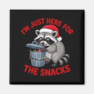 Funny Christmas Raccoon Shirt I'm Just Here For Th Magnet