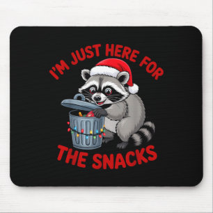 Funny Christmas Raccoon Shirt I'm Just Here For Th Mouse Mat