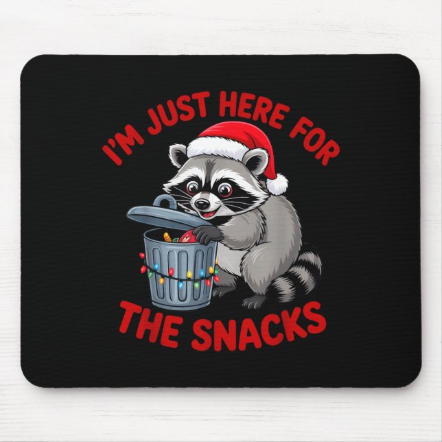 Funny Christmas Raccoon Shirt I'm Just Here For Th Mouse Mat (Front)
