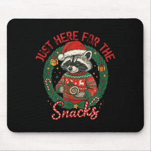 Funny Christmas Raccoon Shirt I'm Just Here For Th Mouse Mat