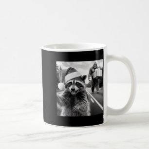 Funny Christmas Raccoon Shirt Raccoon Selfie With Coffee Mug