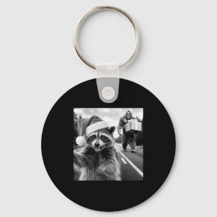 Funny Christmas Raccoon Shirt Raccoon Selfie With  Key Ring