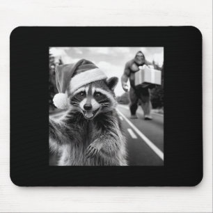 Funny Christmas Raccoon Shirt Raccoon Selfie With  Mouse Mat