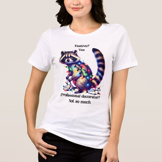 Funny Christmas racoon tee (Front)