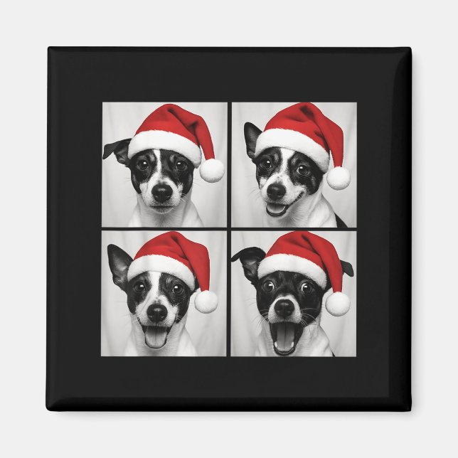 Funny Christmas Rat Terrier Santa Dog Lover Photo  Magnet (Front)