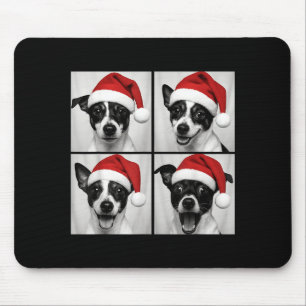 Funny Christmas Rat Terrier Santa Dog Lover Photo Mouse Mat