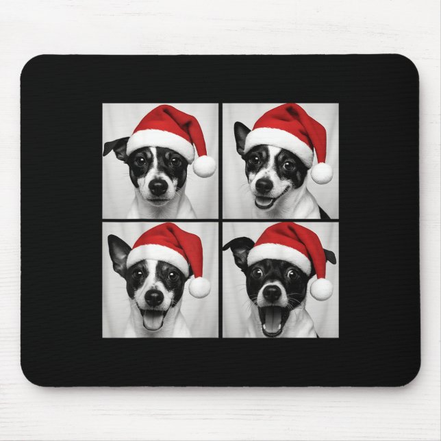 Funny Christmas Rat Terrier Santa Dog Lover Photo  Mouse Mat (Front)