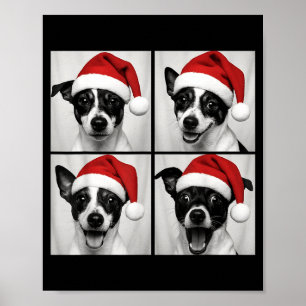 Funny Christmas Rat Terrier Santa Dog Lover Photo  Poster