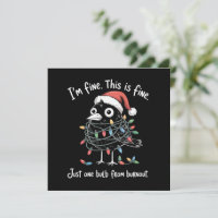 Funny Christmas Raven I’m Fine Burnout Sarcastic