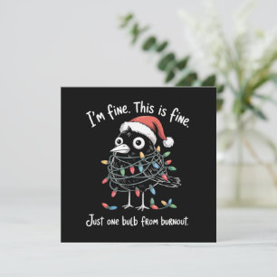 Funny Christmas Raven I’m Fine Burnout Sarcastic Holiday Card