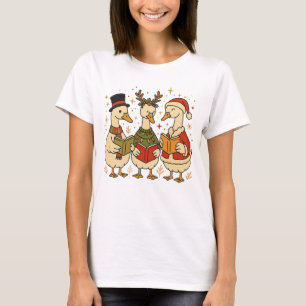 Funny Christmas Reading Geese Book Lover T-Shirt