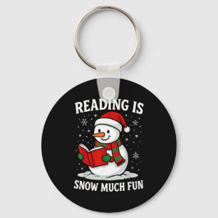 Funny Christmas Reading Is Snow Much Snowman Book Key Ring