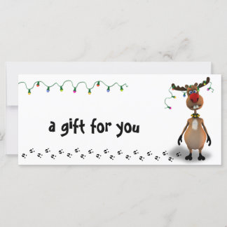 Funny Christmas Red Nose Reindeer Gift Certificate