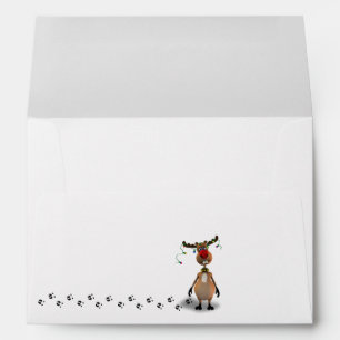 Funny Christmas Red Nosed Reindeer Envelopes
