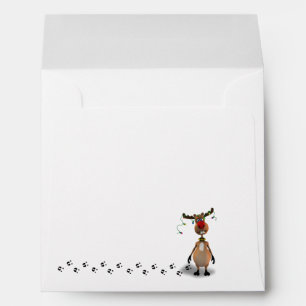 Funny Christmas Red Nosed Reindeer Envelopes