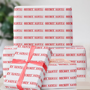 Funny Christmas Red Secret Santa Wrapping Paper