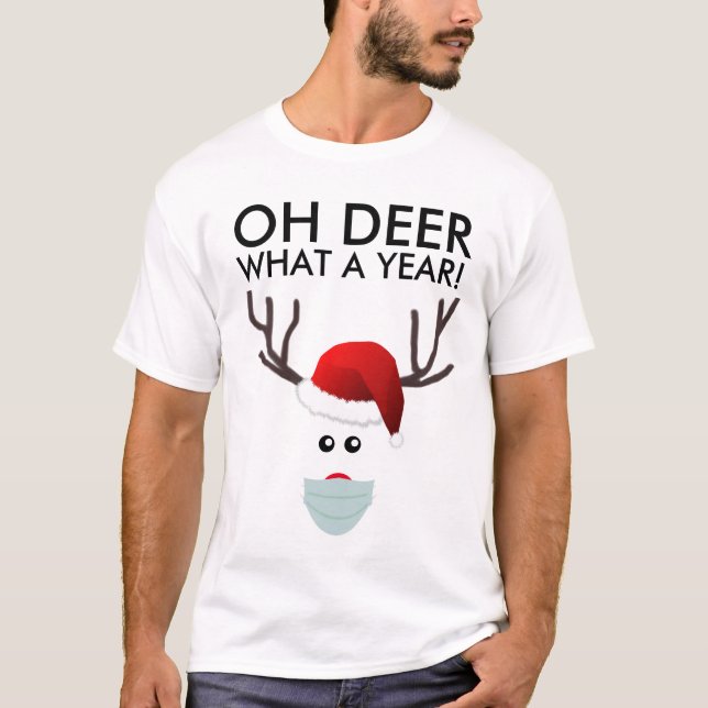 Funny Christmas Reindeer Holiday Fashion T-Shirt (Front)