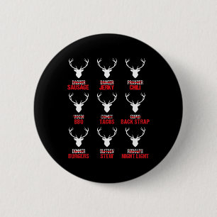 Funny Christmas Reindeer Hunter Deer Meat Hunting 6 Cm Round Badge