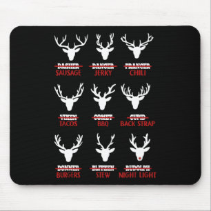 Funny Christmas Reindeer Hunter Deer Meat Hunting Mouse Mat