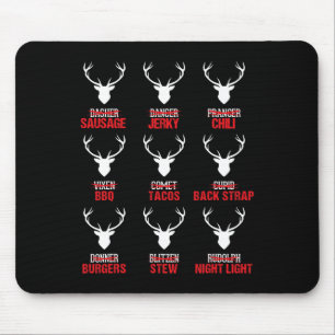 Funny Christmas Reindeer Hunter Deer Meat Hunting Mouse Mat