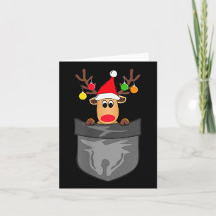 Funny Christmas Reindeer In Cket Card