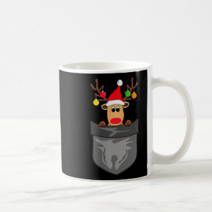 Funny Christmas Reindeer In Cket Coffee Mug