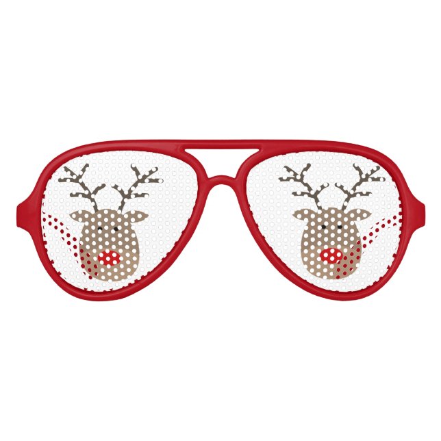 Funny Christmas reindeer party shades sunglasses (Front)